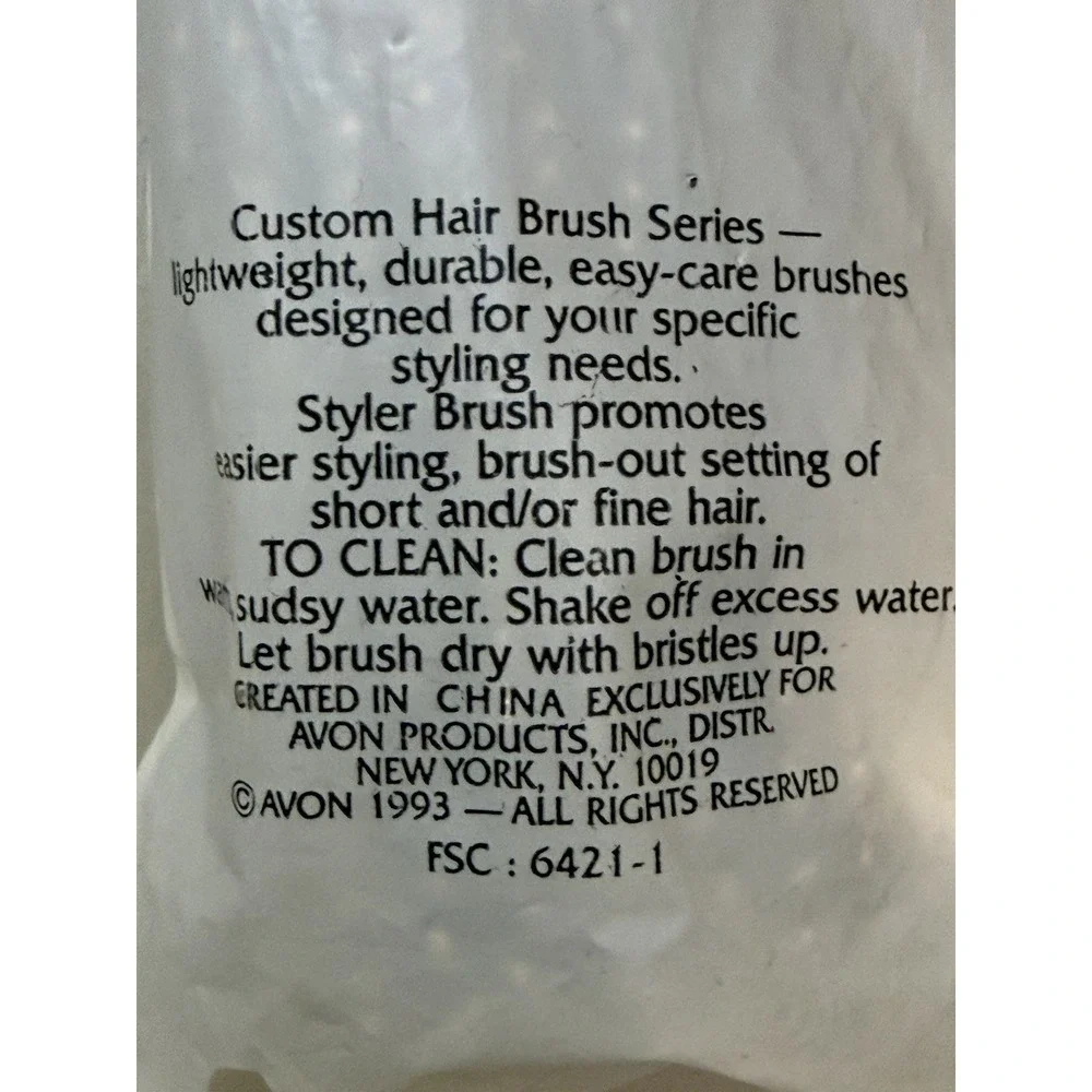 Avon Vintage Styler Brush For Short Hair Custom Hair Brush Series Sealed New 93